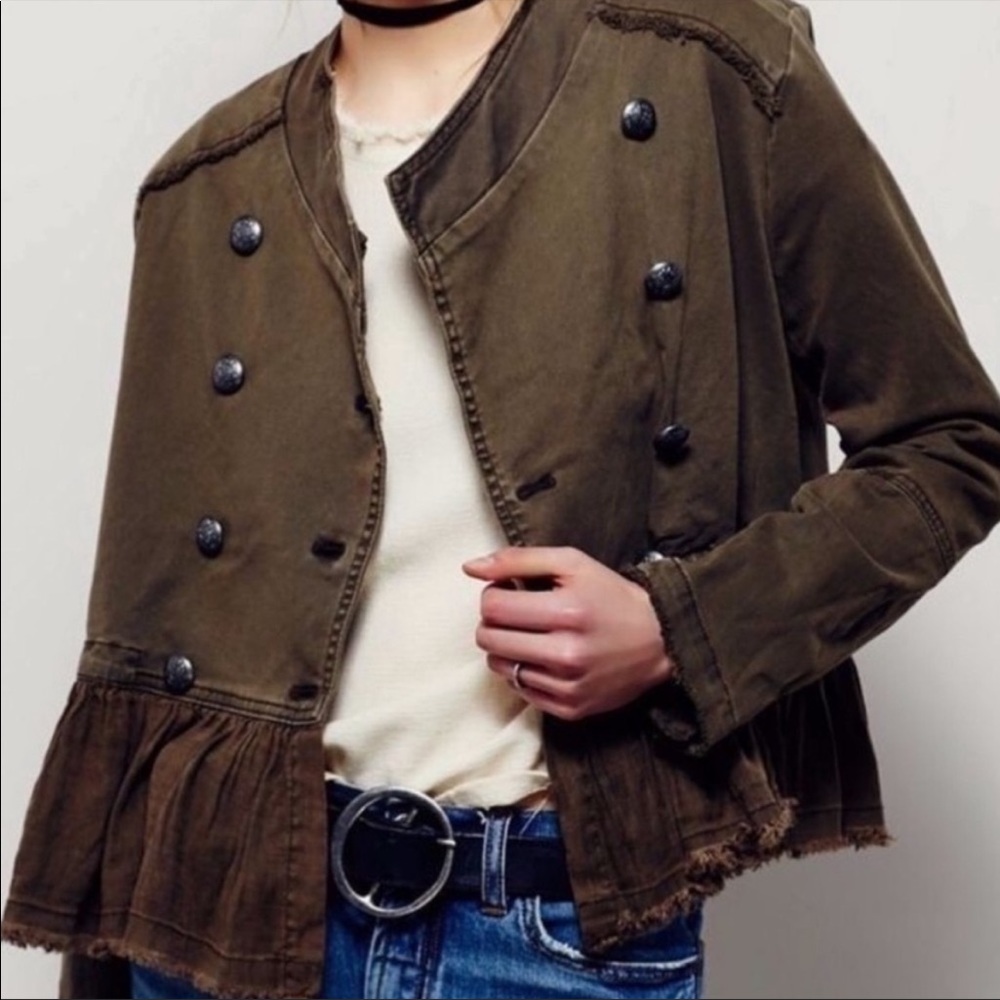 Free People Flared Hem Utility Jacket